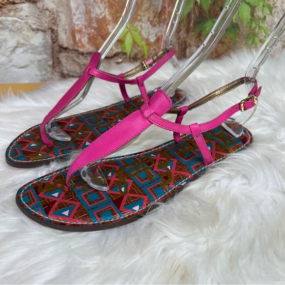 SAM EDELMAN Hot Pink Thong Sandals, 10 - Picture 2 of 7